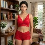 5 Pis Push-Up Lace Padded Bra + 5 Pis Matching Panty 10 Pis Combo Set  wee - Image 2