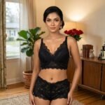 5 Pis Push-Up Lace Padded Bra + 5 Pis Matching Panty 10 Pis Combo Set  wee - Image 4