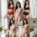 5 Pis Push-Up Lace Padded Bra + 5 Pis Matching Panty 10 Pis Combo Set  wee